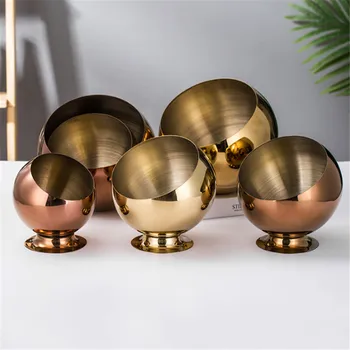 

Gold golden Stainless steel storage bowl KTV tray Bowls Salt Container Storage Bottle Storage Jar Seasoning Candy Soy Sauce dish