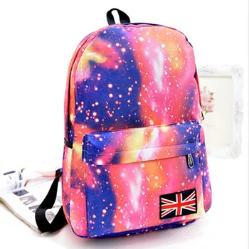 

35# Backpack Women Galaxy Pattern Unisex Travel Backpack Canvas Leisure Bags School Bag Mochilas Escolares