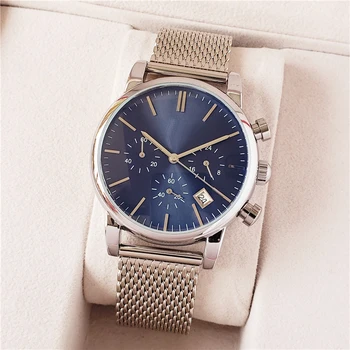 

Men's Brand 6 Pin Quartz Watch Business Stainless Steel Fashion Chronograph WristWatch Clock relogio masculino 2020