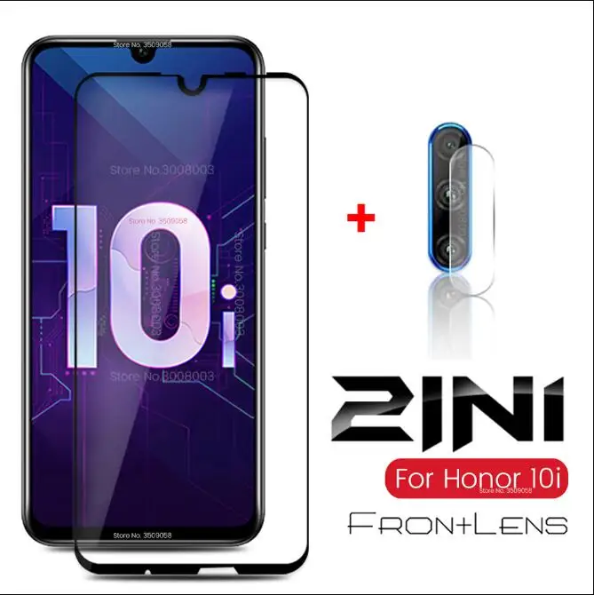 2-в-1 стекло со шлейфом на honor 10i honer 10 lite 10 lite СВЕТ 10i Экран Протектор Стекла honor 10i honor 10 lite hry-lx1t защитная пленка