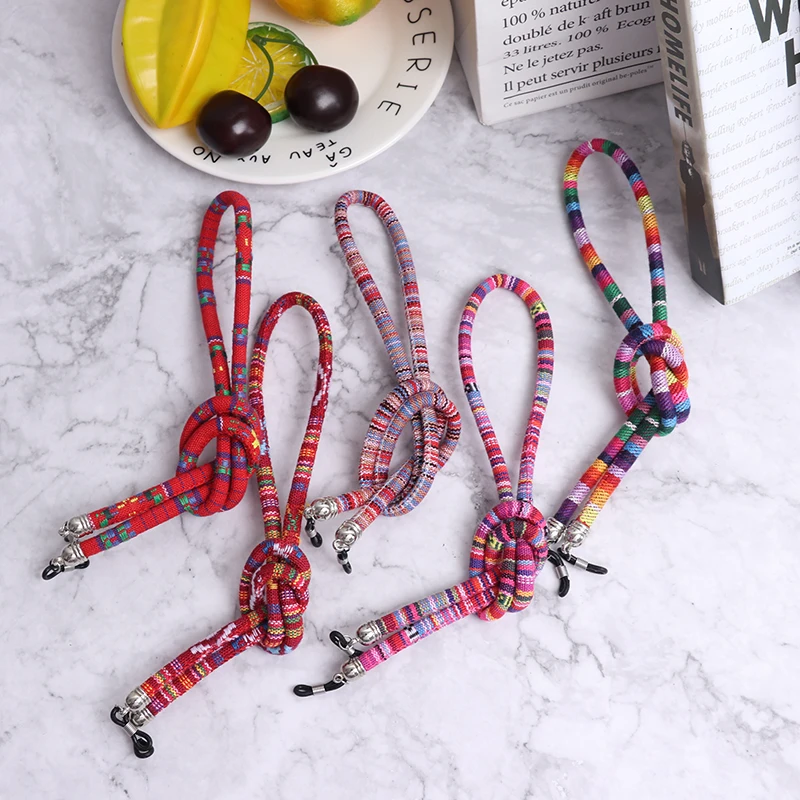 5mm Wide DIY Eyeglass Sunglasses Cord Strap Ethnic Style Cotton Eyewear Lanyard Glasses Chain