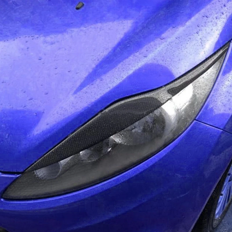 DWCX углеродного волокна фар век бровей крышка отделка стикеры подходит для Ford Fiesta MK7 2008 2009 2010 2011 2012