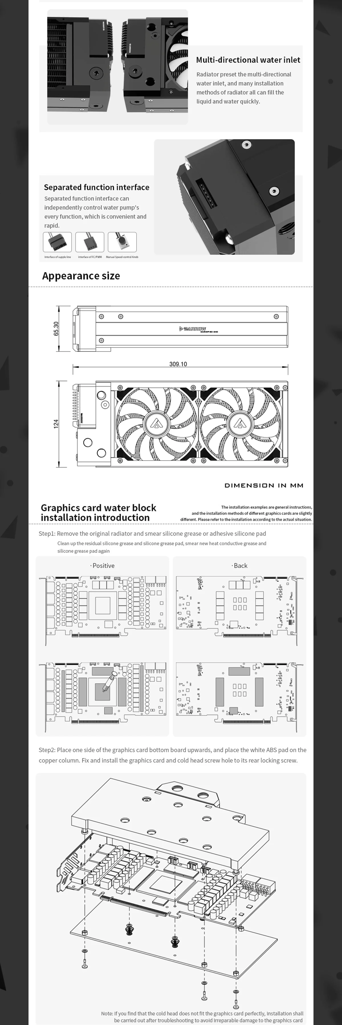 Barrowch Modular CPU/GPU Block Cooling Loop Kit , 240/360mm Pump-Radiator Combo+Fan+CPU/GPU Block GCI-T1 GCI-T2 GCIE-T1 GCIE-T2 CPI-T CPIE-T  