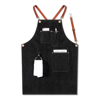 

Hot Denim Apron Strap Bib Apron Barista Bartender BBQ Chef Uniform Workwear D6