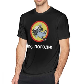 

Nu Pogodi T Shirt Nu Pogodi Wolf T-Shirt Mens 100% Cotton Tee Shirt Printed Short Sleeves Beach Plus size Fun Tshirt