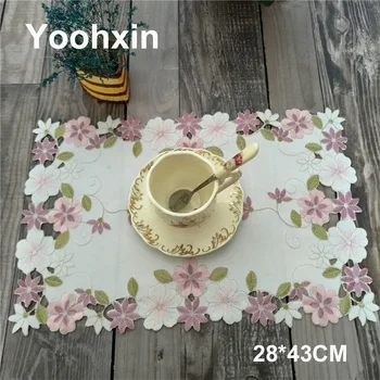 

Modern table place mat pad cloth embroidery cup mug coffee tea doily drink coaster Christmas glass placemat dinner party kitchen
