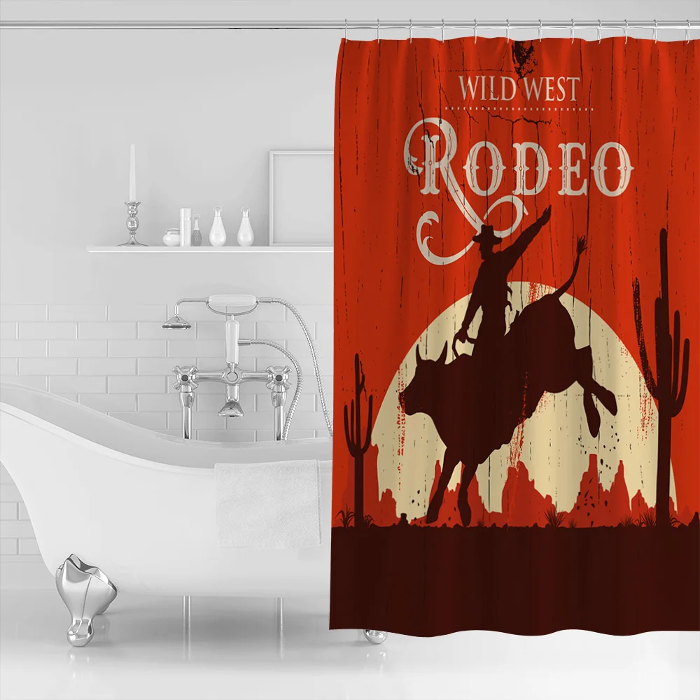 Wild West Rodeo занавеска для душа Водонепроницаемая занавеска для ванной из полиэстера занавеска для ванной домашний декор 12 крючков