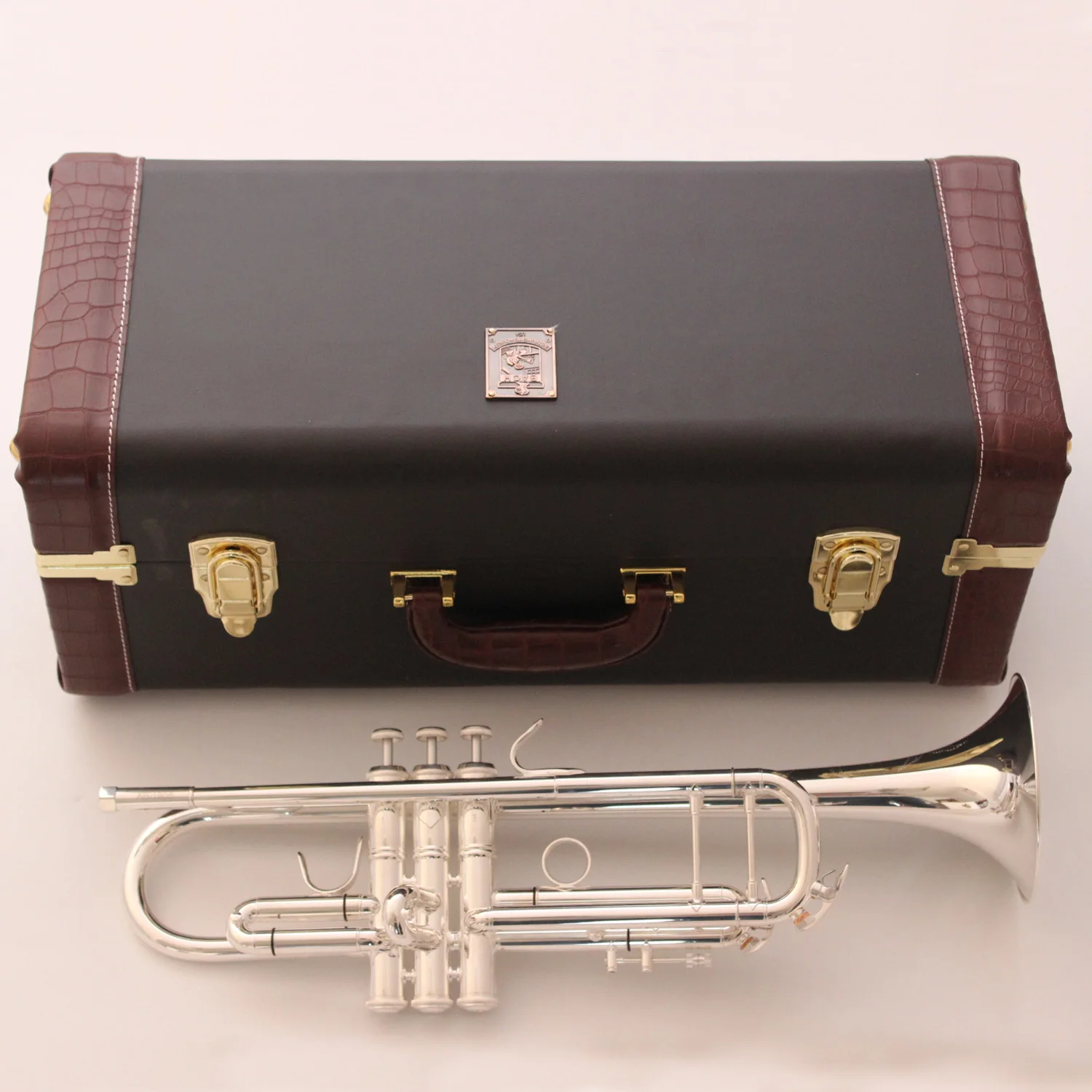 

New Music Fancier Club Bb Trumpet AB-190S Silver Plated Music Instruments Profesional Trumpets 190S With Case Mouthpiece