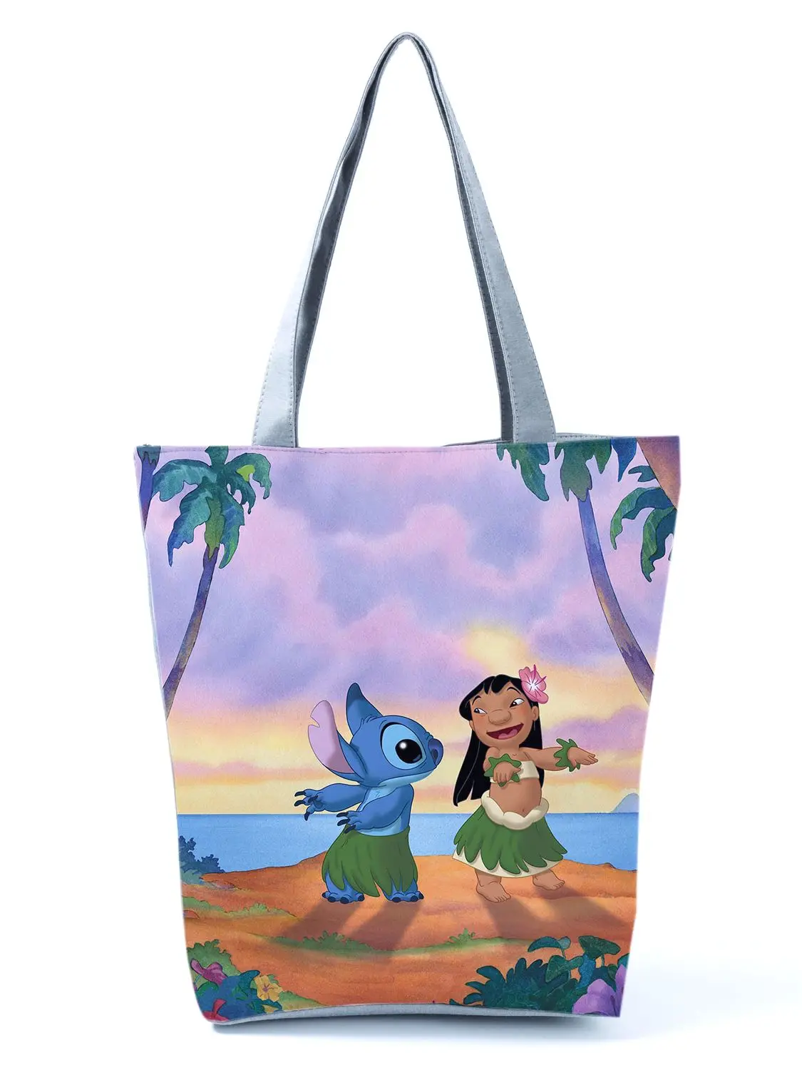 Disney Lilo Stitch Cartoon Printed Handbag Stitch Casual High Capacity Eco Reusable Shoppaing Bag Foldable Travel Beach Tote Bag 