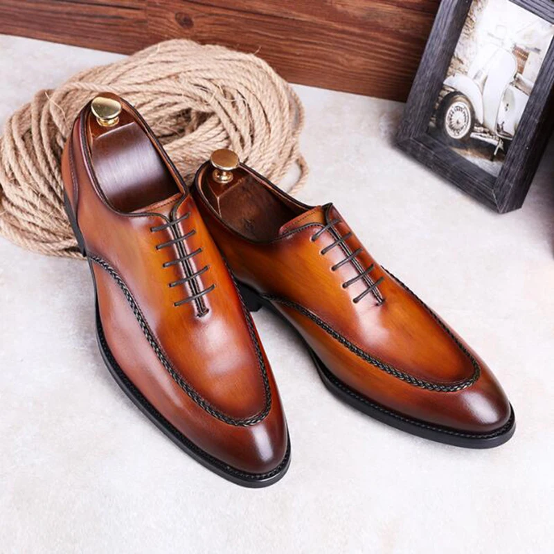 

New fashion top layer cowhide rubber composite bottom strap shoes elegant men's business dress shoes leather men's shoes