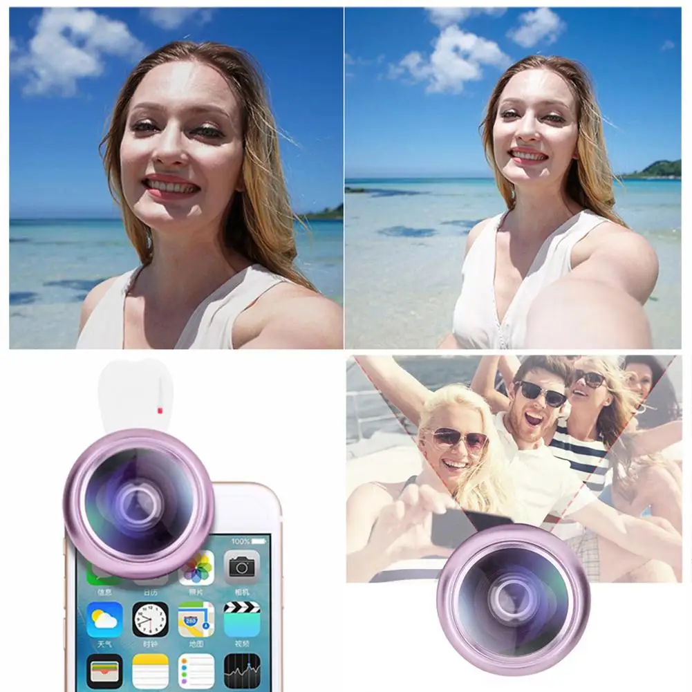 

37mm Distortionless HD Wide Angle Lens Phone Clip Optical Self Timer Lens For iPhone Samsung Mobile Phone Lens for Xiaomi 8