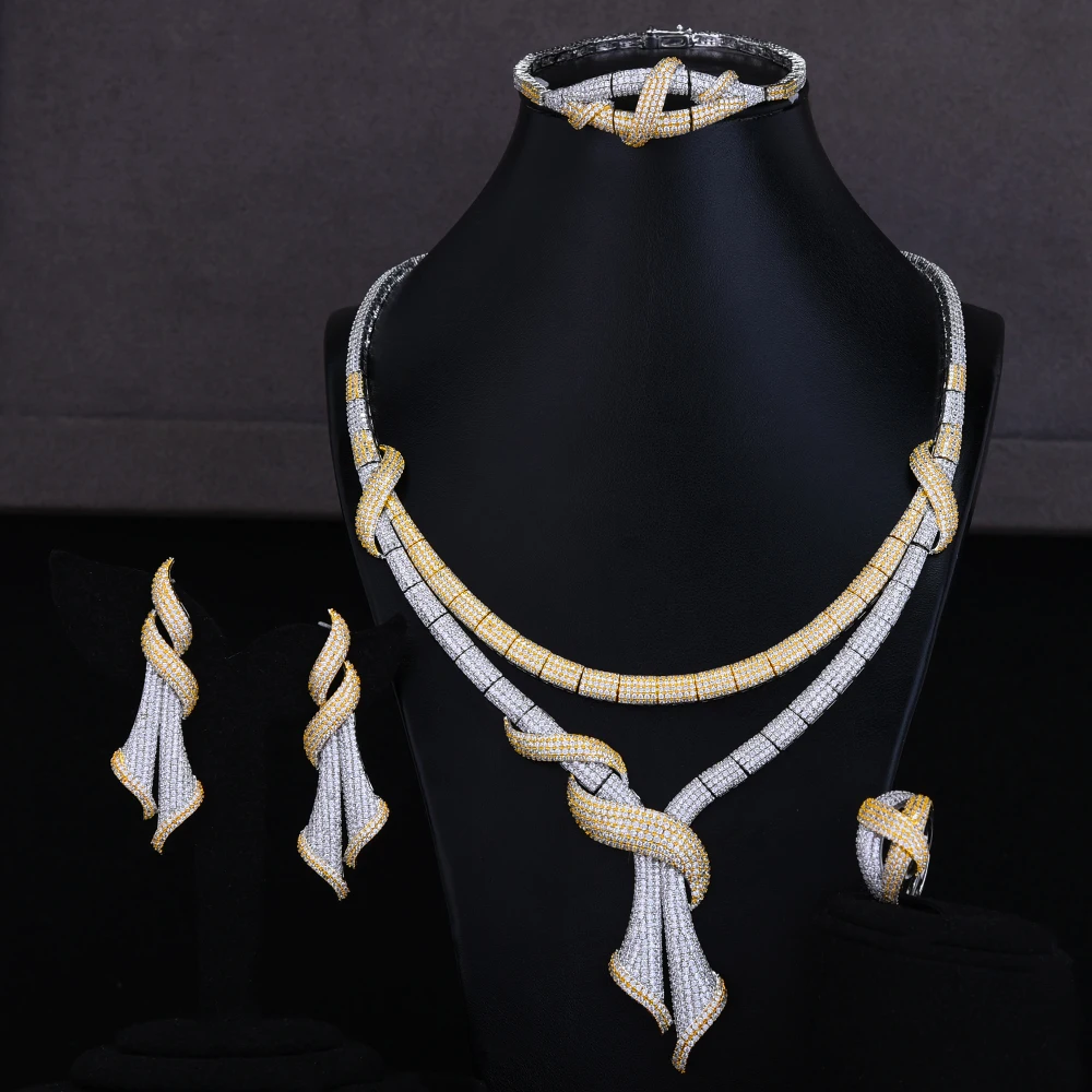 GODKI Charms 4Pcs African Jewelry Sets Luxury Nigerian Dubai Set For Women Cubic Zircon Wedding Bridal 2019 | Украшения и