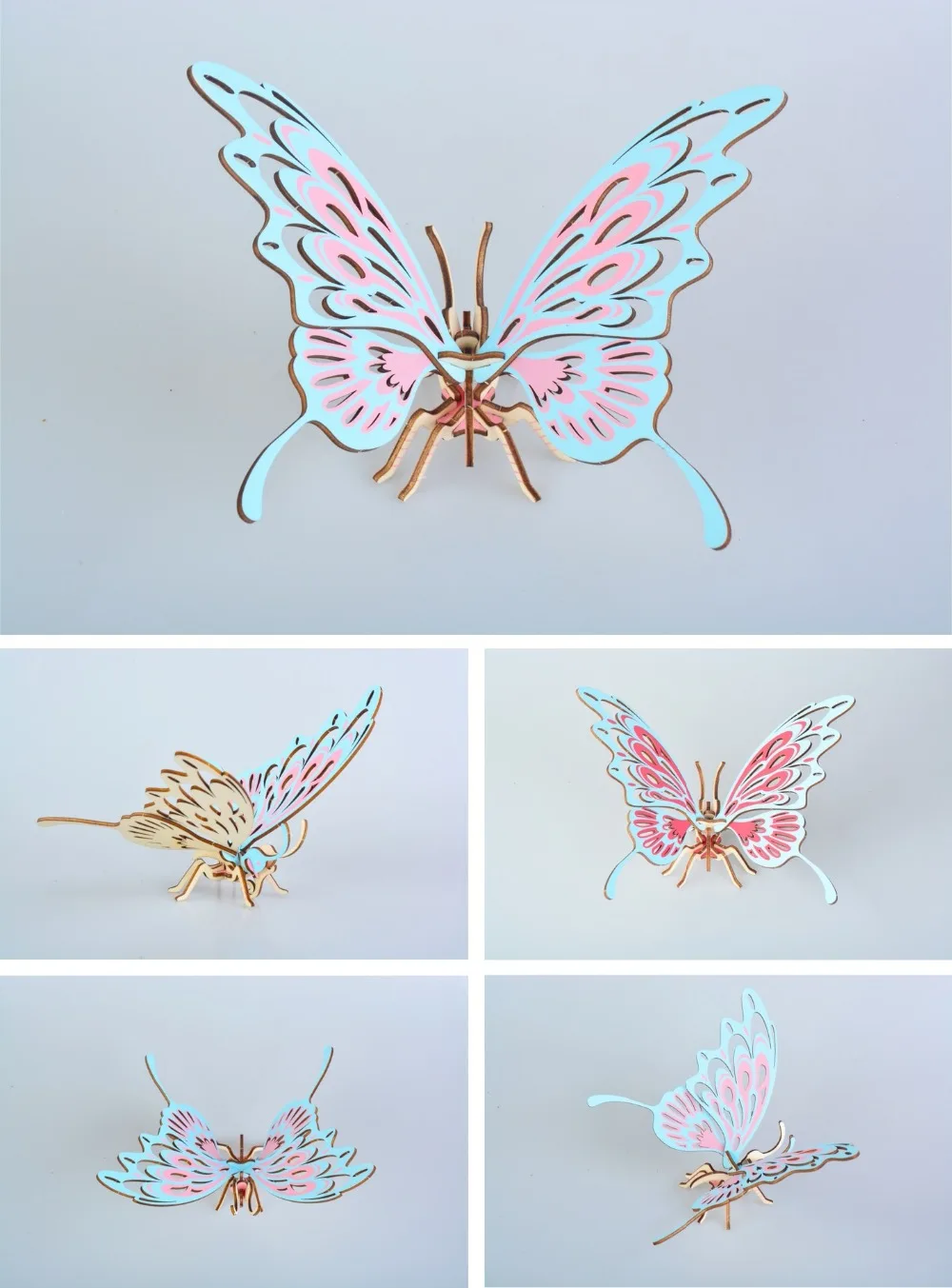 Бабочка DIY 3D деревянные головоломки деревянные ремесла Набор для резки деревянные игрушки для рождественского подарка 3181