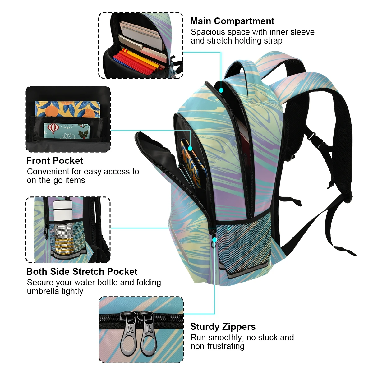 2021 Backpack Fashion Men Women Backpack Computer Marble Male Travel Leisure Student Laptop Backpack School Bags Boy Girls