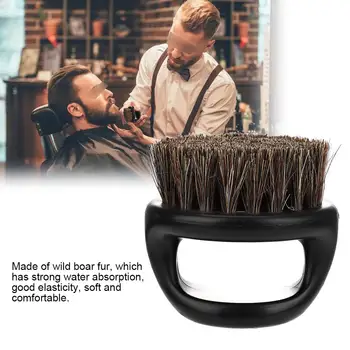 

Pro Hairdresser Dust Brush Anti Static Boar Bristle Ring Beard Comb Salon Hair Sweep Brushes Shaving Facial Men's Mustache Brush