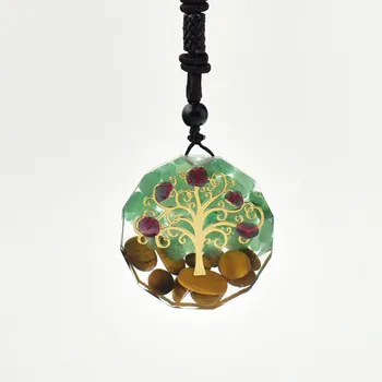 

Orgone Pendant Tree Of Life Energy Orgonite Necklace Pink Crystal Healing Resin Jewelry Natural crystal stone Dropshipping