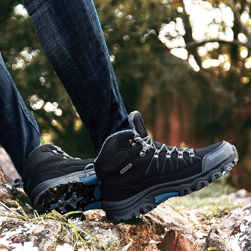 

2019 Autumn And Winter New Style MEN'S Leather Shoes plus Velvet Casual Lace-up Hight-top Short Boots England Cowhide Men's Leat