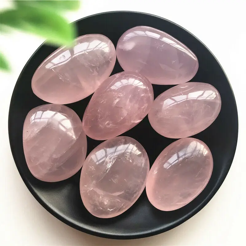 Palma de cristal de cuarzo rosa Natural, piedra espécimen curativo de masaje, piedras naturales y minerales, 1 ud.