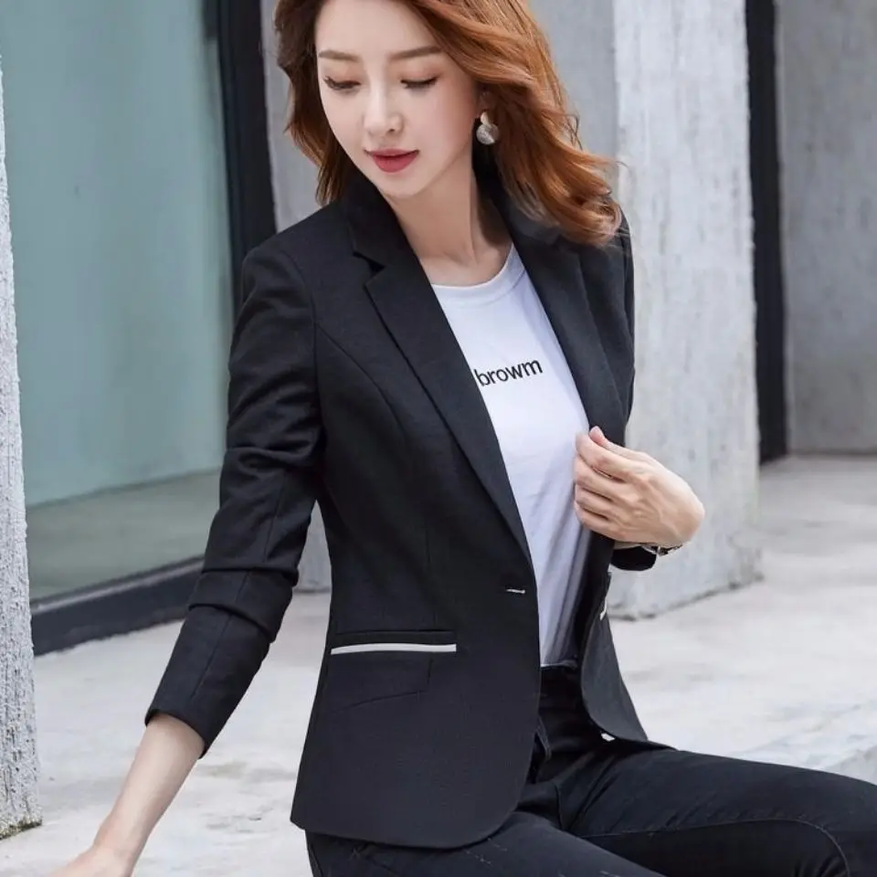 

Suit jacket large size women's spring and autumn 2020 new fashion slim short casual ladies suit jacket