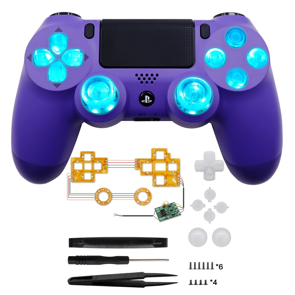For PS4 Joystick Caps LED Light Modchip Kit for Playstation4 Controller DIY Thumb Sticks 6