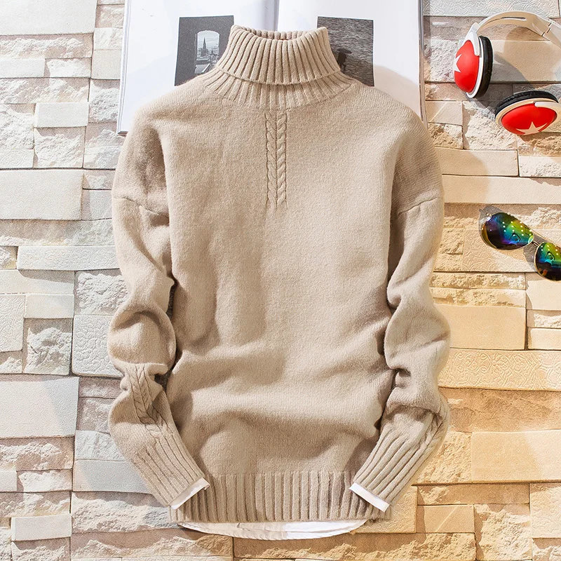 

2020 New Winter Thick Warm Cashmere Sweater Men Long Sleeve Turtleneck Men's Pullover Sweaters Top Quality Soft Warm Pull Homme
