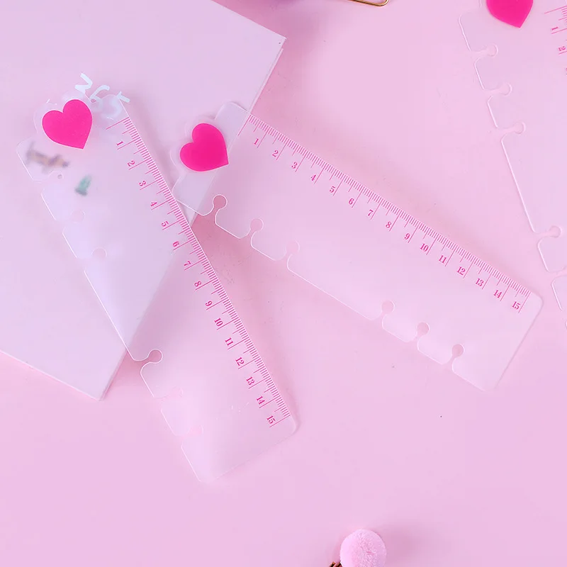 A5 A6 Loose закладки с изображением листьев Pink girl heart инструмент для измерений прямая