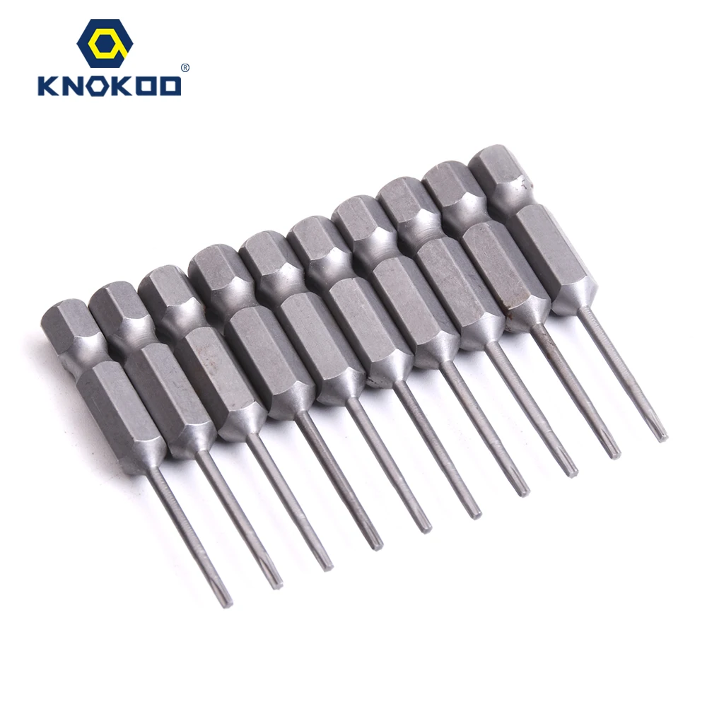 KNOKOO, 10 шт./лот, S1/4, отвертка, сверло, 50 мм, длина, отвертка, биты, шестигранные, 6,35, хвостовик, магнитная головка TORX, отвертка, биты