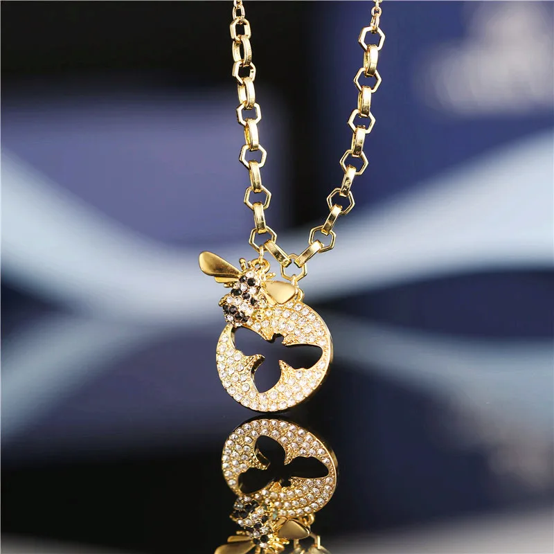 Европа и Америка аксессуары ожерелье с Пчелой Amazon AliExpress популярный с кристаллами Swarovski маленькое ожерелье с Пчелой