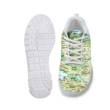 Fashion Map Pattern Women Casual White Sneakers Girls Platform Sneakers for Female Comfortable Mesh Flats Shoes Zapatos Mujer