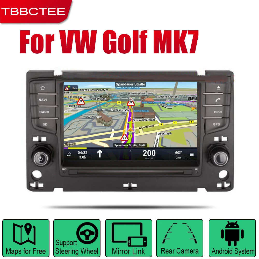 Автомобильный радиоприемник TBBCTEE Android стерео GPS-навигация для Volkswagen Golf MK7 2013 ~ 2017 Bt