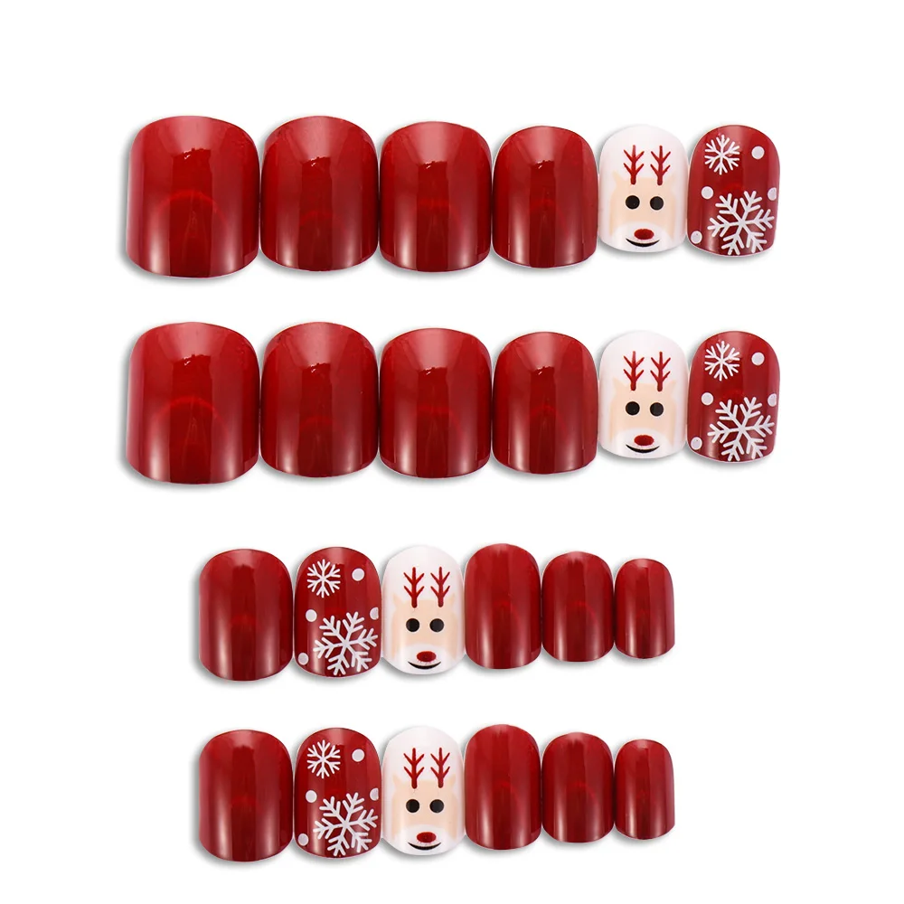 Горячая распродажа 24 шт Круглые накладные рождественские накладные накладки для ногтей, наклейки для ногтей, маникюрные украшения с клеем - Цвет: 1