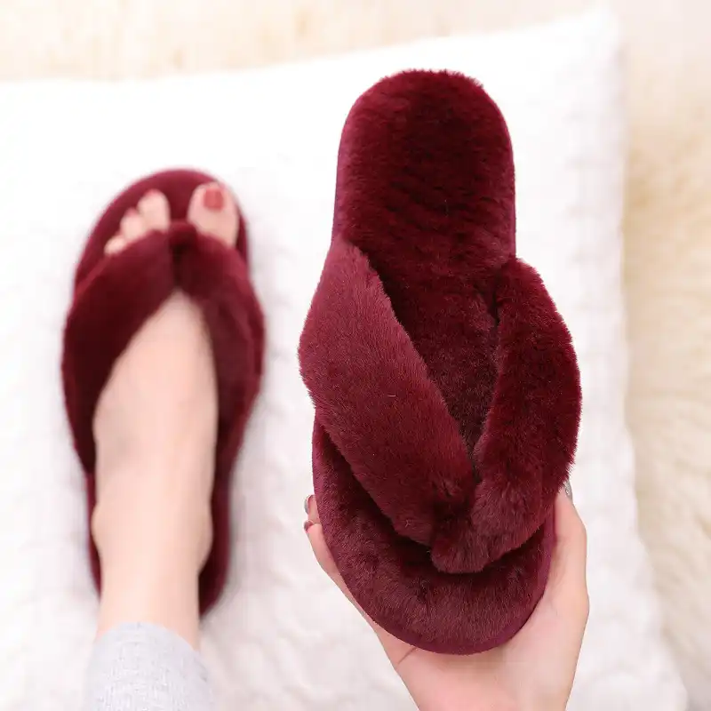 fuzzy thong slippers