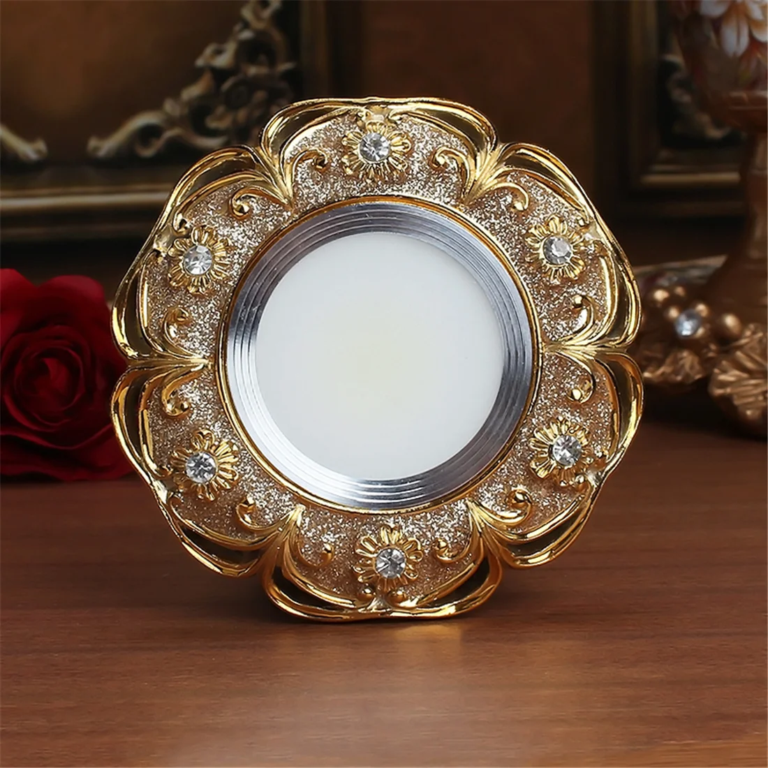 Nordic luxo ouro branco incrustado resina de cristal led downlight 3w 5 220v 8cm buraco corredor banheiro restaurante ponto recesso lâmpada