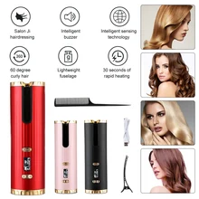 

Automatic Wireless Hair Curler Usb Refillable Curling Iron Waves Display Ceramic Curly Rotating Curling Wave Styer Hair Curler