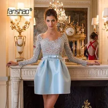 Синее вечернее платье короткое платье de soiree торжественное платье выпускное платье платья для вечеринок с аппликацией abendkleider