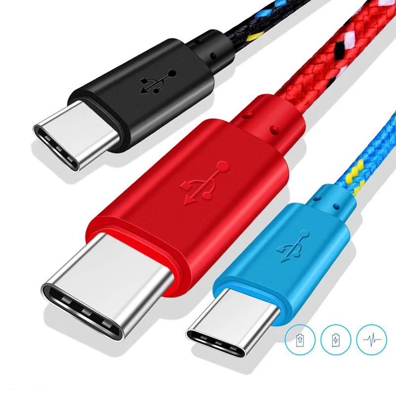 Кабель USB Type C 1 м 2 3 для синхронизации данных с нейлоновой оплеткой Type-c быстрой