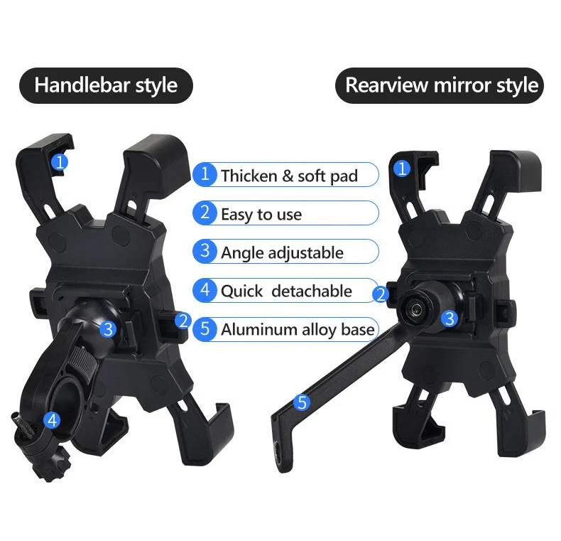 4.8-6.8 Inch Mobile Phone Holder Motorcycle Battery Bicycle Mobile Phone Holder Riding Shockproof Navigation Bracket XA114TQ