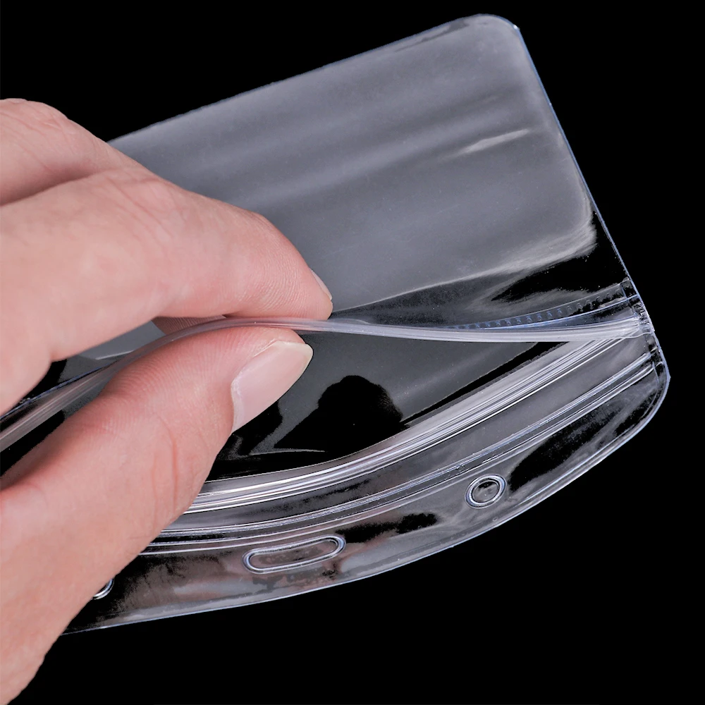 10Pcs PVC Plastic Badge Holder Wallet ID Card Holder Clip for Offices School Exhibition Bank Card Badg Holders Stationery Supply card holder id card holder