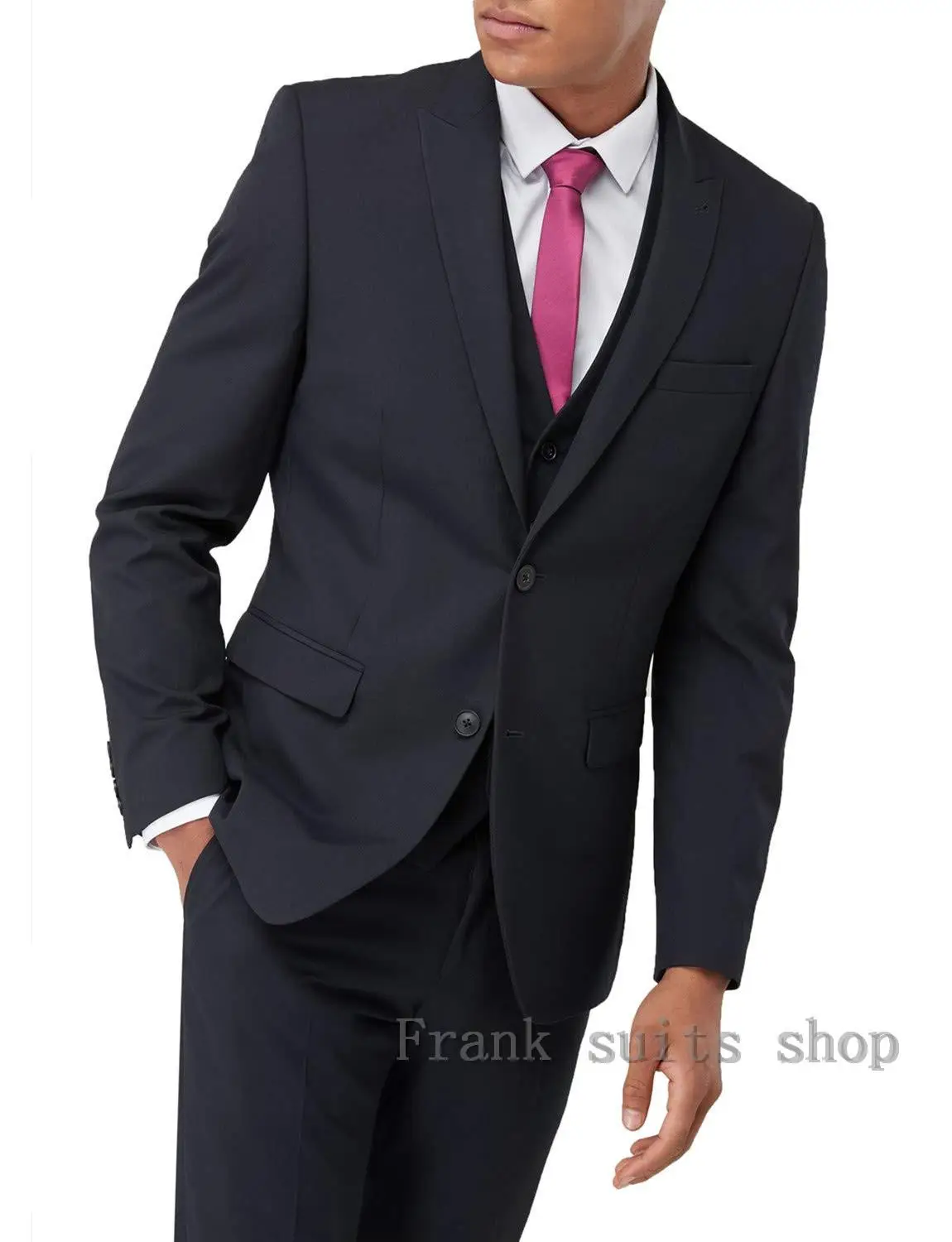 

2023 Black&Royal Blue Wedding Men Suit 2023 White Slim Fit Stage Costume Homme Formal Solid Grey 3 Piece Suit With Pants