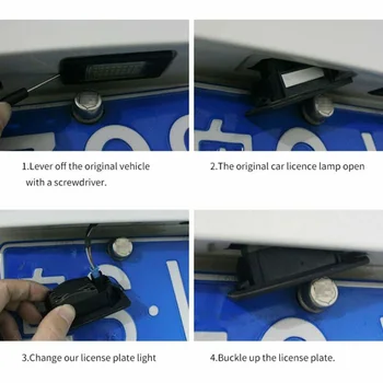 

Set LED License Plate Lights 1Pair 18 White For Touran Golf Passat Caddy T5 Durable