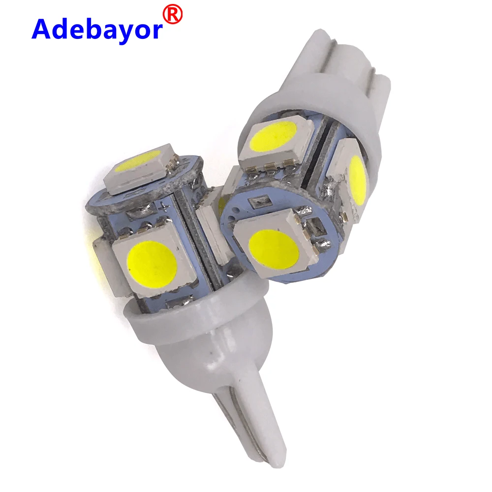 100 шт. Оптовая Продажа T10 5 SMD 5050 W5W 194 501 светодиодный автомобильный зазор