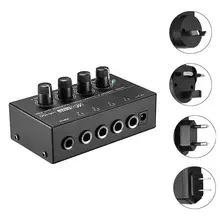 HA400 4 Channels Mini Stereo Headphone Amplifier with Power Adapter US UK EU AU