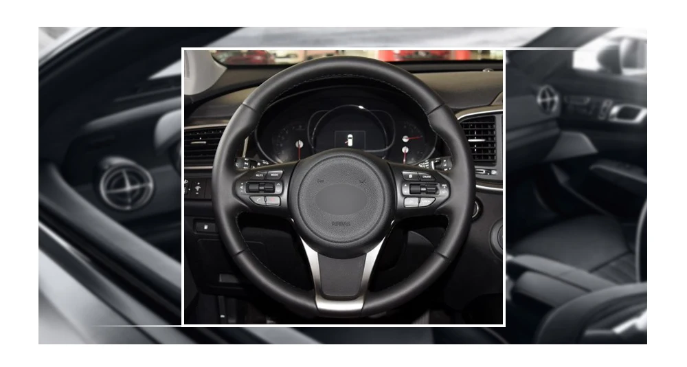 Черный PU искусственная кожа рулевое колесо Чехлы для Kia Sorento- Sedona
