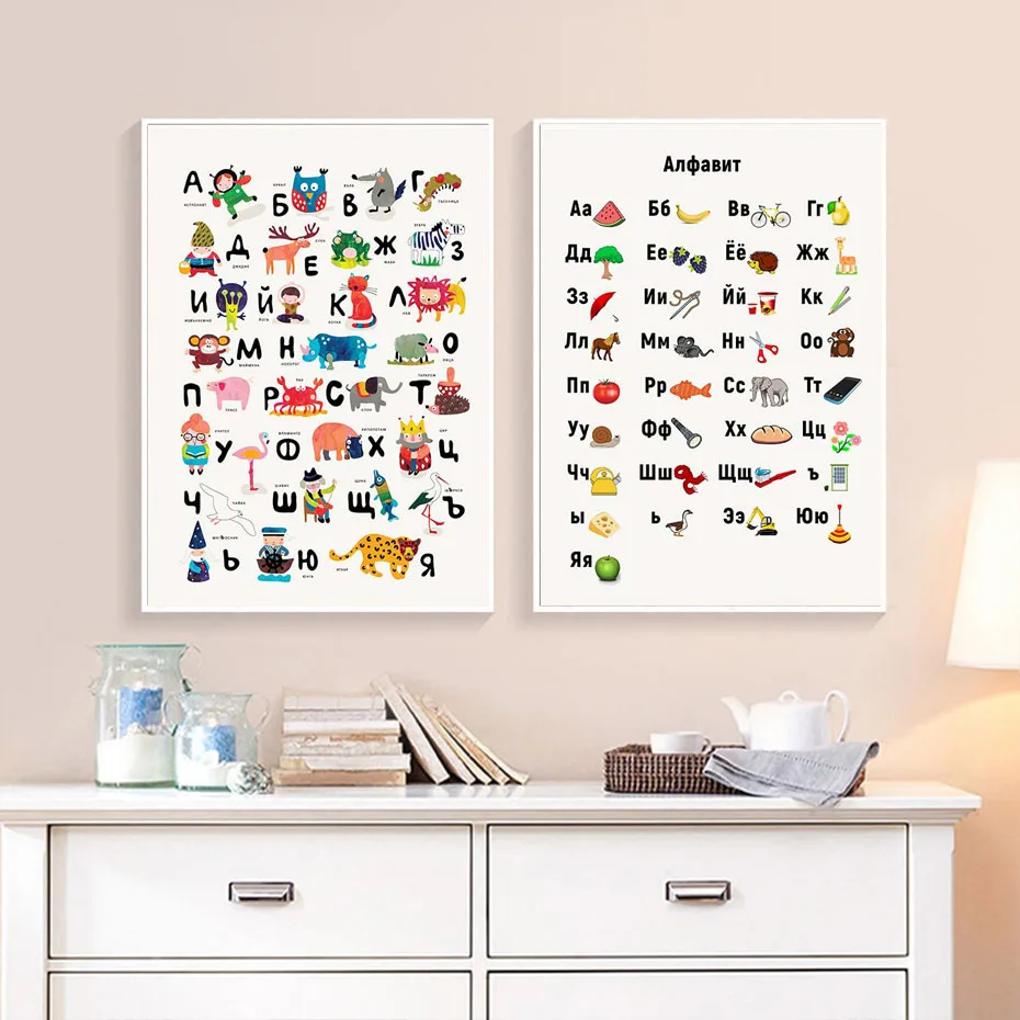 Russian-ABC-Alphabet-Wall-Art-Poster-Baby-Nursery-Animals-Letter-Canvas-Painting-Language-Educational-Picture-Kids (5)