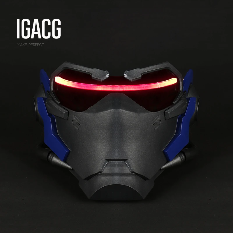 Overwatch Soldier 76 Genderbend  mask OW Luminous Mask Helmet Prop Light-up LED 