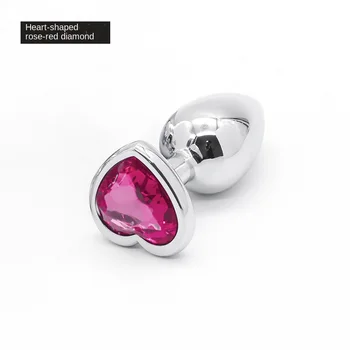 Sex Fun Metal Peach Heart Anal Toy Ladies Adult Sex Toys Men Training Anal Stainless Steel Dildo Multicolor 6