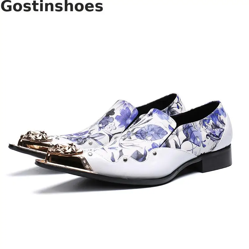 

Fashion Loafers For Men Genuine Leather Pointed Steel Cap Toe Men Casual Shoes Slip On Lazy Shoes Daily Wear Leisure Shoes Men