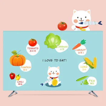 

Custom 19" - 80" 22 inch 75 inch Decorative Hood Cover for Screen LCD TV PC Cartoon Cat Vegetable Waterproof
