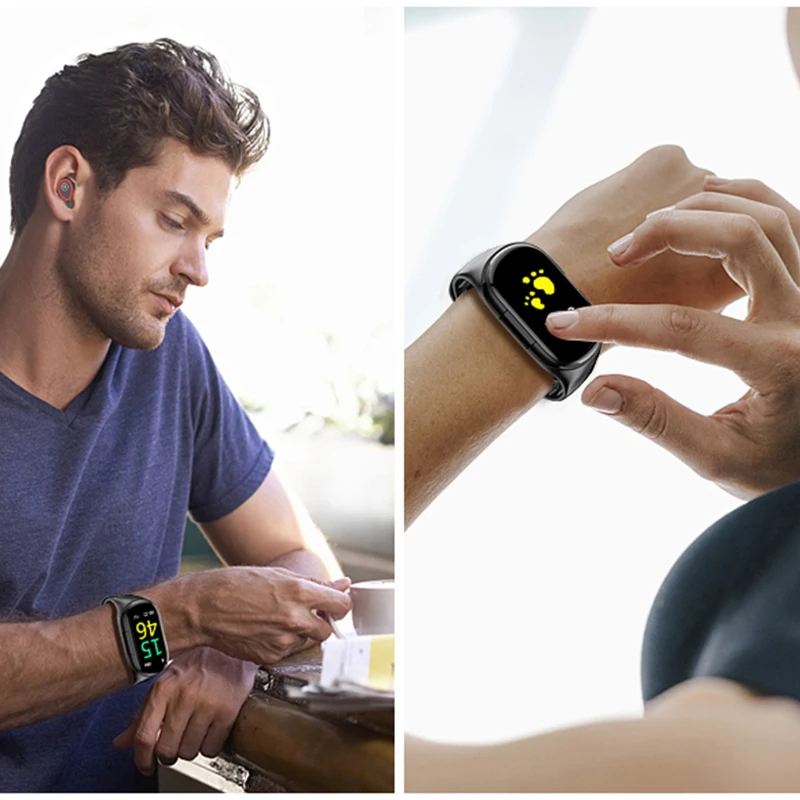 TWS Bluetooth Earphone Smart Watch 2 in 1 Wireless Headset for phone SmartWatch With Heart Rate Monitor Wireless Sports Earbuds