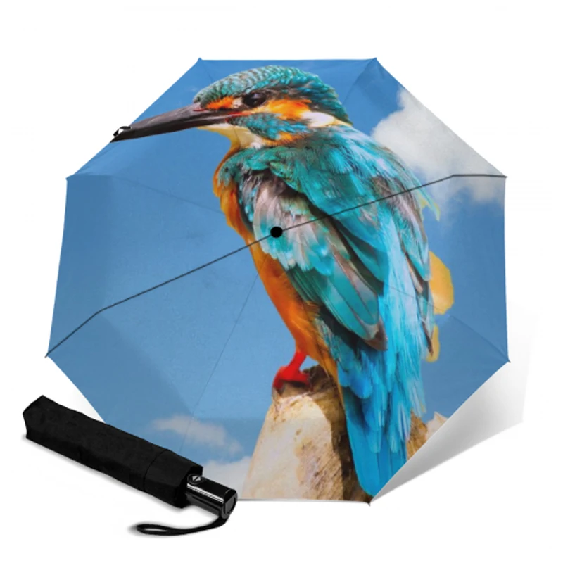 YSA1045 Luxury Automatic tri-fold umbrella Windproof Sunny And Rainny Umbrella Travel Sun Umbrellas Women's Printing Umbrellas For men - Color: YSA1045